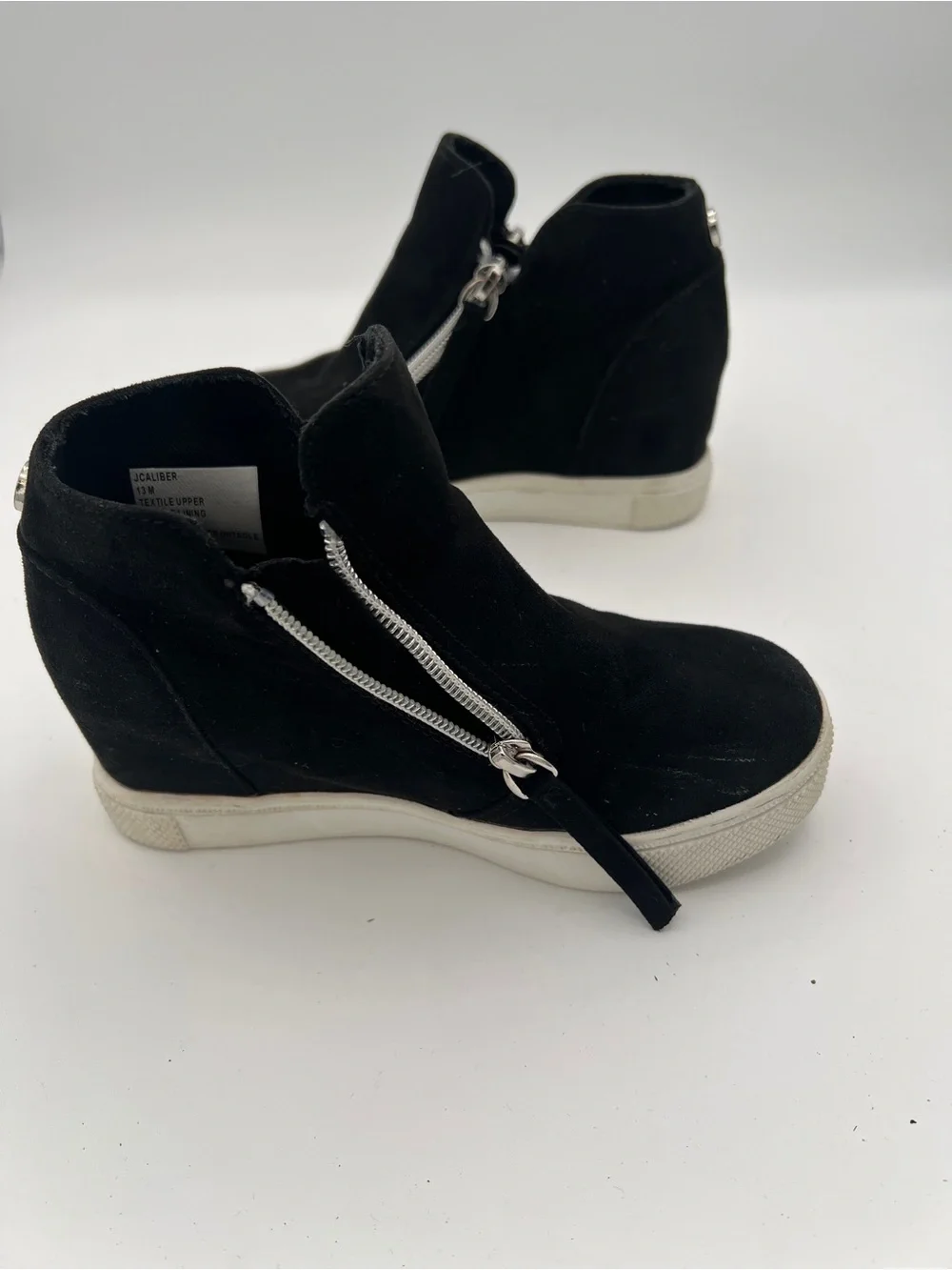 Steve Madden JCaliber Girls Size 13M Black Hidden Wedge High Top Sneakers sporty